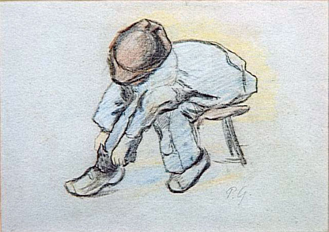 Petit breton se chaussant (Бретонский мальчик обувается), 1888