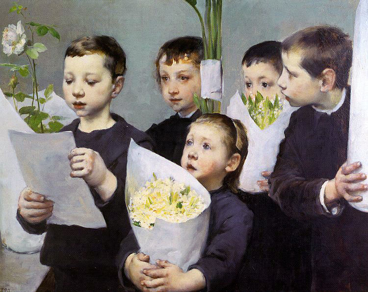 Le Compliment, un jour de fête à l'école (Поздравление, праздник в школе), 1893