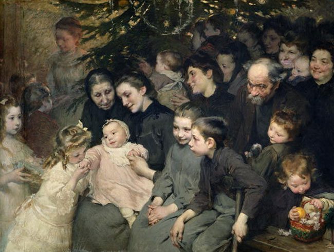 The Drop of  Milk in Belleville.  The Christmas Tree at the Dispensary (Рождественское представление в больнице), 1908