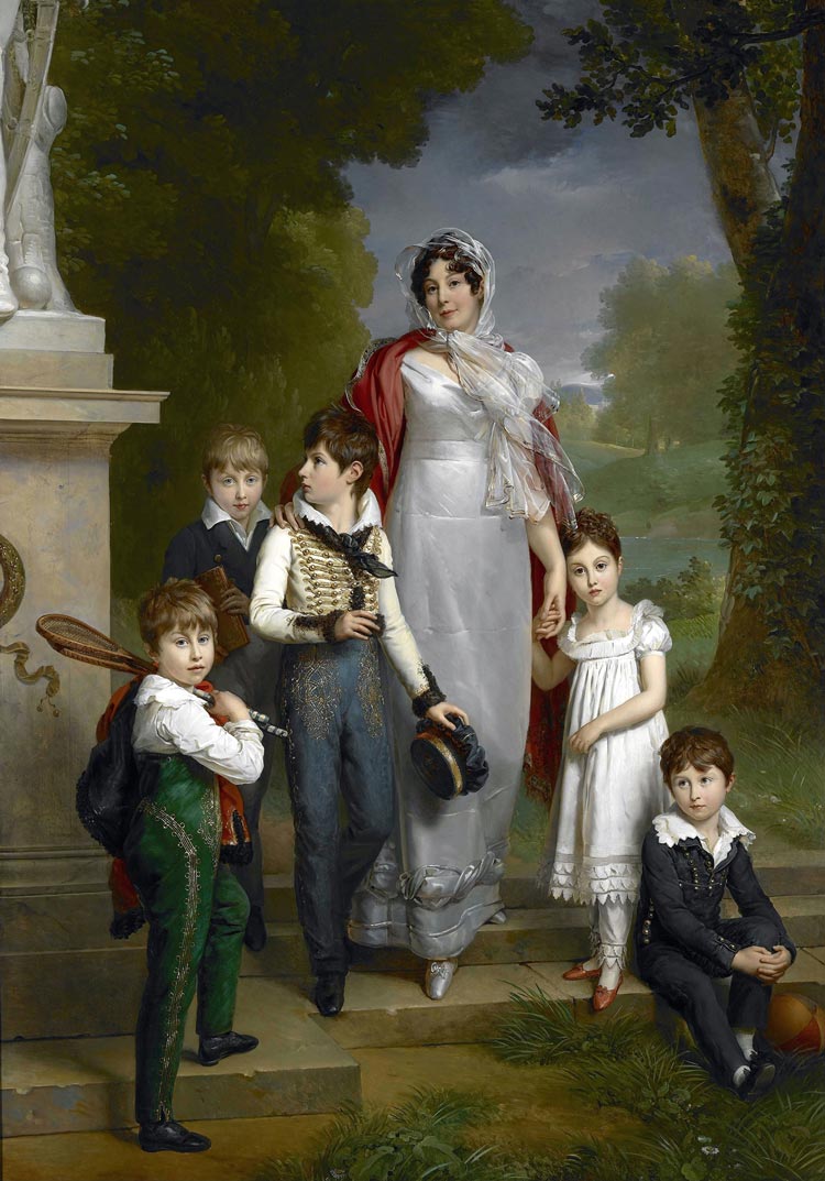 Portrait of Louise-Antoinette-Scholastique Géhéneuc, Maréchale Lannes, duchesse de Montebello, with her children (Портрет Луизы-Антуаннеты Гехеньяк, герцогини Монтебелло, со своими детьми), 1814