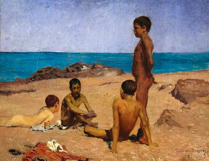 Knaben am Strand von Torre del Greco (Мальчики на пляже Торре дель Греко), 1893