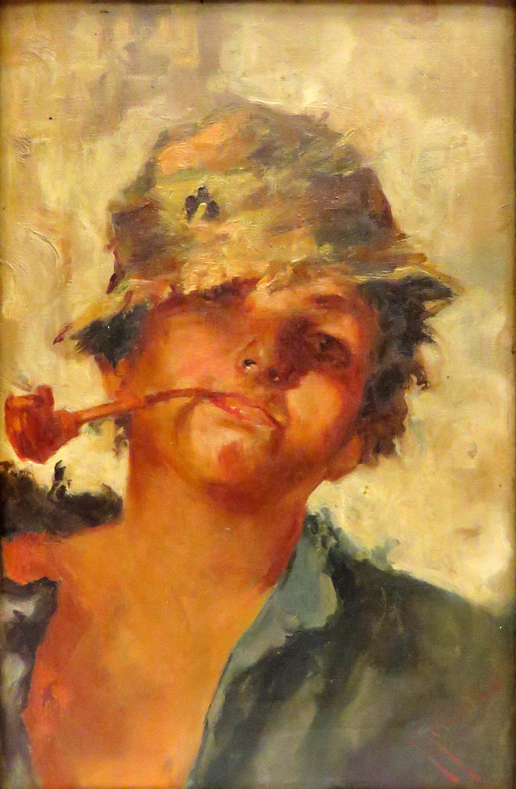 Street boy with hat and pipe (Уличный мальчик в шляпе и с трубкой), 1918