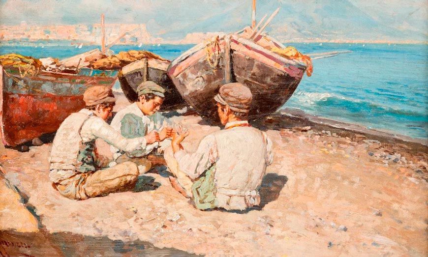 Fisher boys by the beach of Naples (Мальчики-рыбаки на берегу Неаполя)