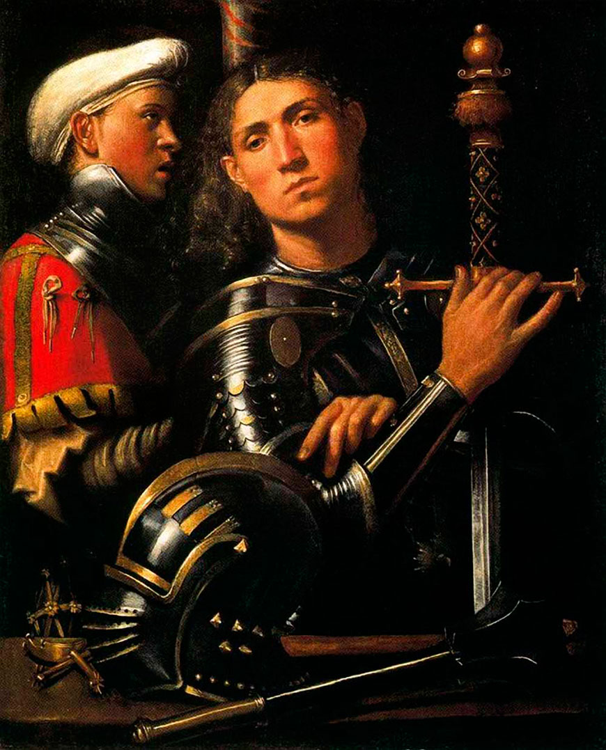 Portrait of a Man in Armor with His Page (Портрет мужчины в доспехах с его пажом), c.1509