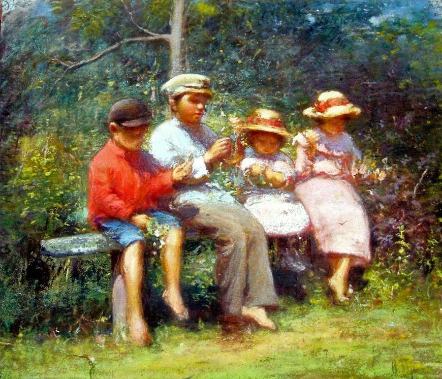 Ребятишки в саду (Children in the garden), 1907