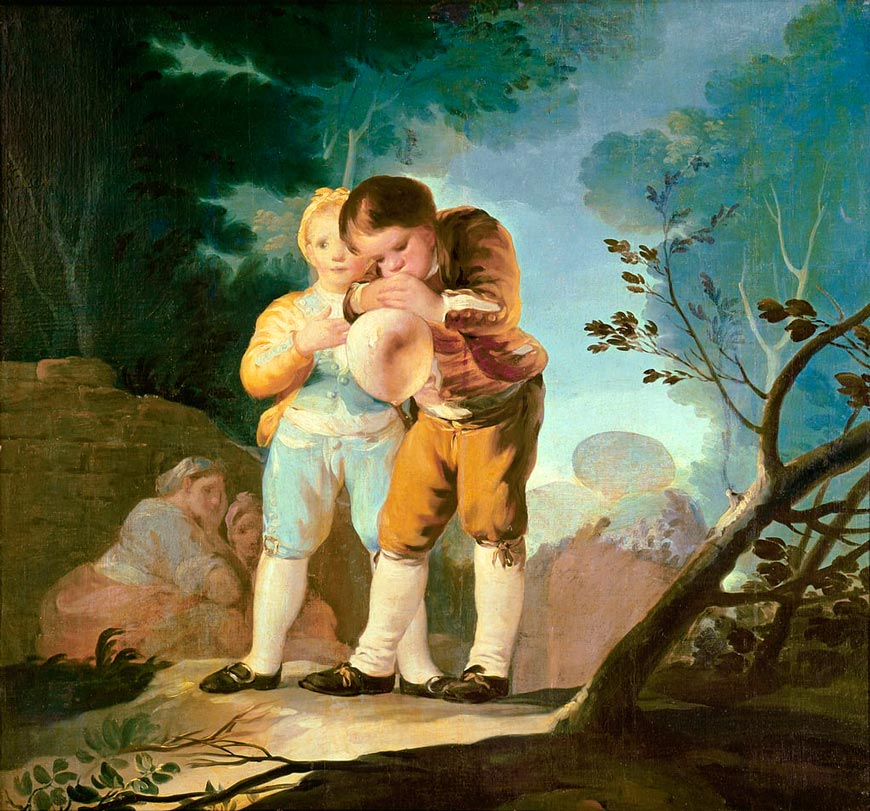 Niños inflando una vejiga (Мальчики, надувающие пузырь), 1778