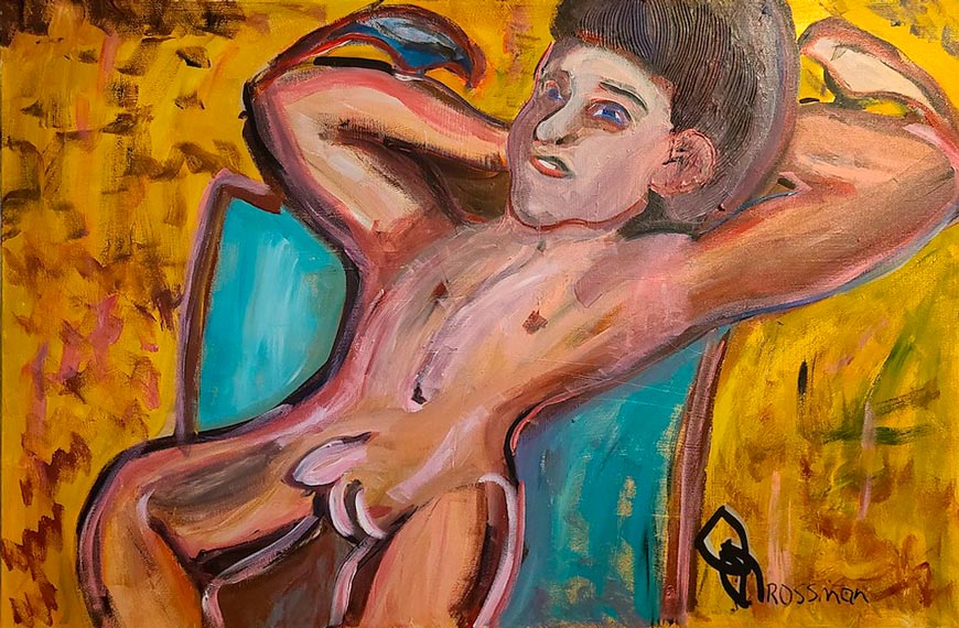 Nude boy with Birds (Голый мальчик с птичками), 2024