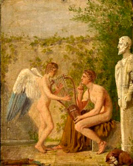 Apollon lærer Eros at spille pе lyre (Аполлон учит Эрота игре на лире)