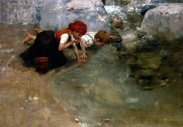 Drinking from a pool (Питьё из пруда)