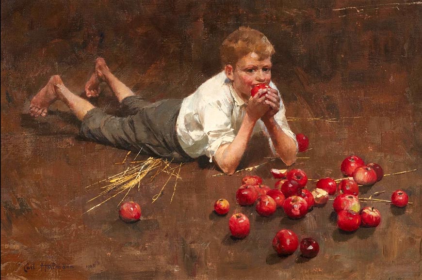 Boy Eating Apples (Мальчик, поедающий яблоко)