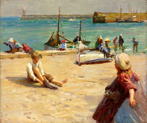 Children on the quay, Newlyn (Дети на набережной, Ньюлин)