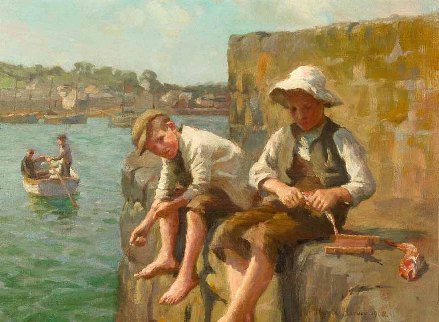 Boys fishing on a quay (Мальчики, рыбачущие на набережной), 1908