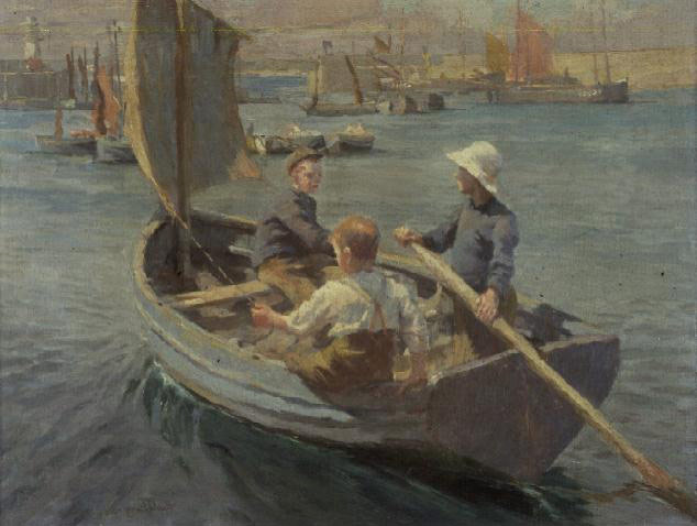 Sailing in Newlyn Harbour (Под парусом в гавани Ньюлина), 1906