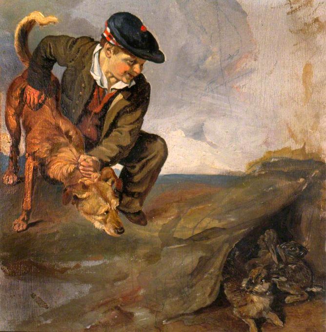 Boy restraining a dog (Мальчик, сдерживающий собаку), 1828