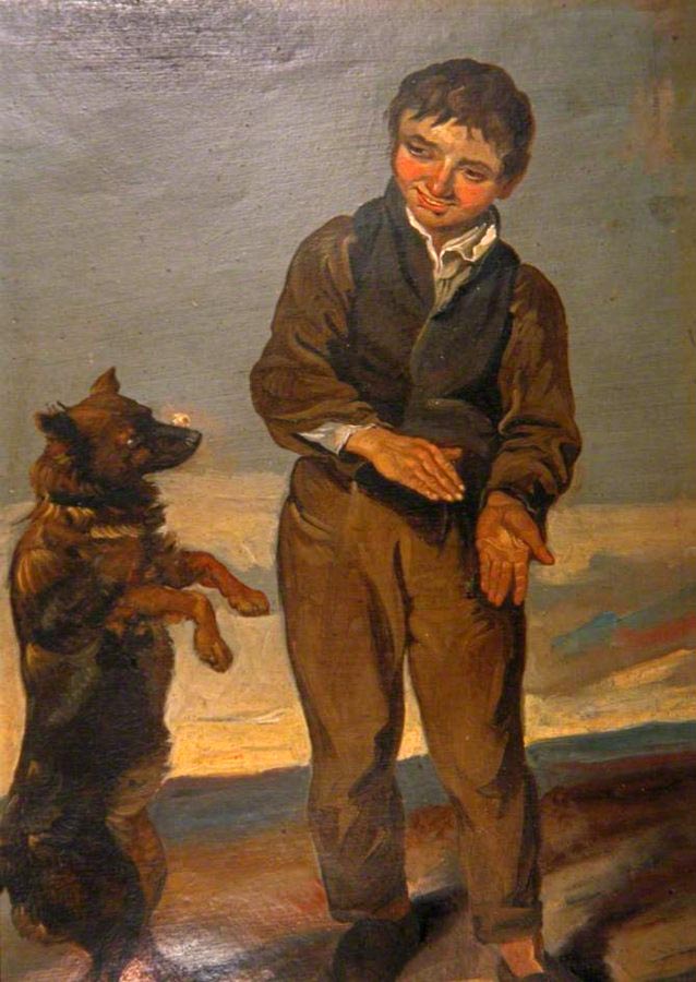 Boy restraining a dog (Мальчик, сдерживающий собаку), 1828