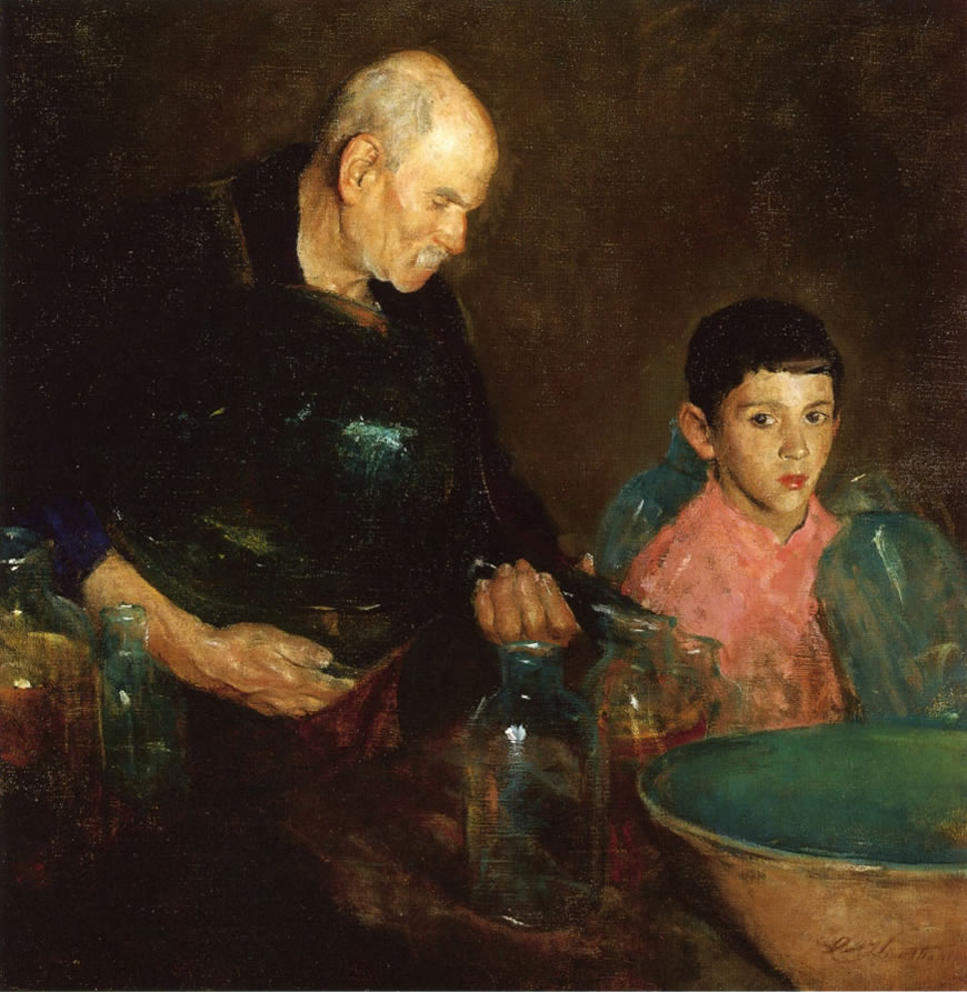 Refining Oil (Фильтрация масла), c.1910