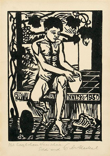 Knabe, Gefäß formend (Мальчик, лепящий сосуд), 1949