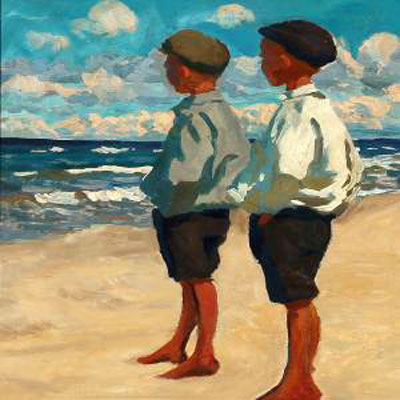 Two boys on Skagen Beach (Два мальчика на пляже Скагена)