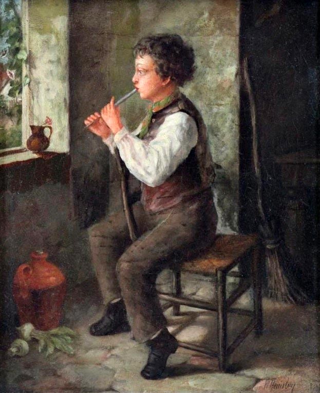 Boy playing the flute (Мальчик, играющий на флейте)