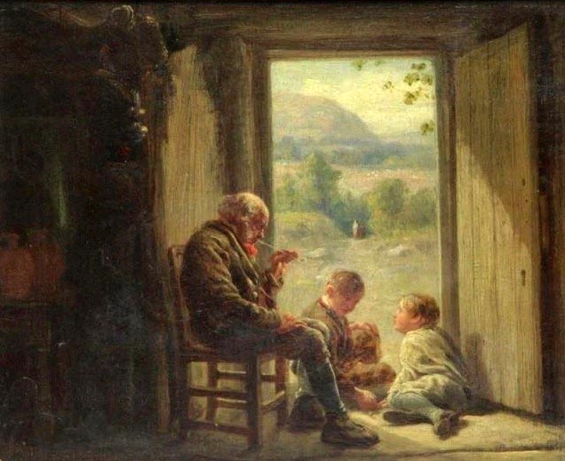 Grandfather with children (Дедушка с детьми)
