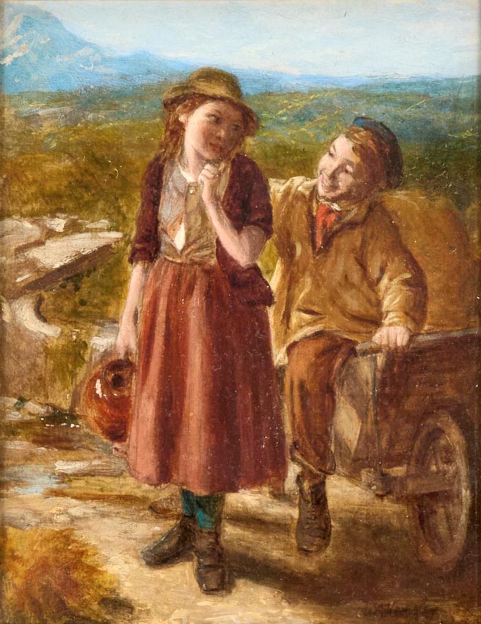 [A boy and a girl on a country lane / Мальчик и девочка на проселочной дороге]