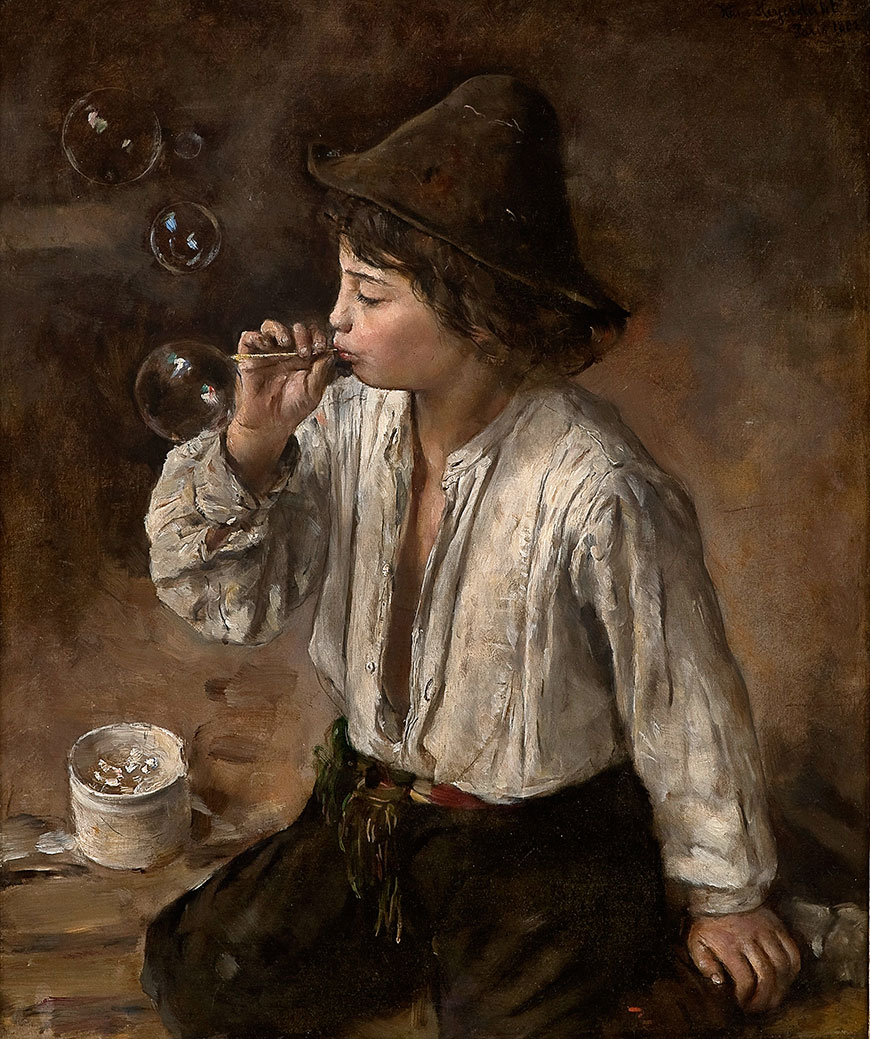 Boy blowing bubbles (Мальчик, пускающий пузыри), 1882