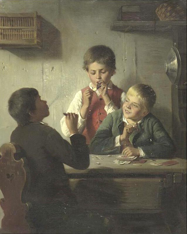 The young smokers (Юные курильщики), 1876