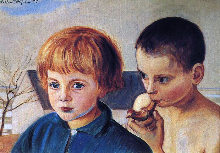 Two Boys with a Bird from Clay (Двa мaльчикa c глинянoй птичкoй)