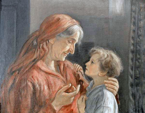 Grandmother with Grandchild (Бабушка и внук), 1935