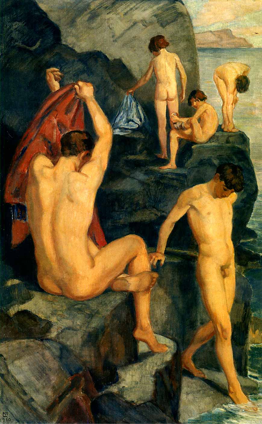 Bathers at Black Rock (Купающиеся на Чёрных скалах), 1930