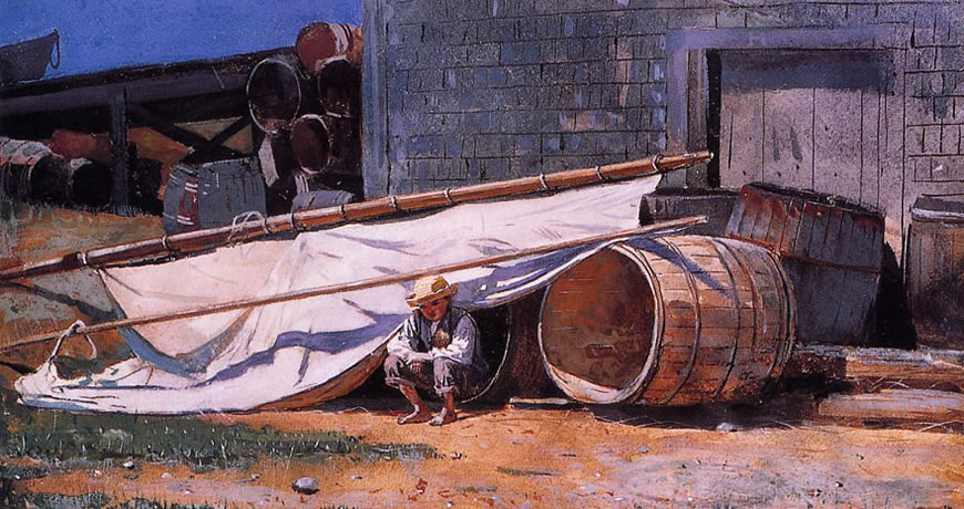 Boy in a Boatyard aka Boy with Barrels (Мальчик на шлюпочном дворе или Мальчик с бочками), 1873 