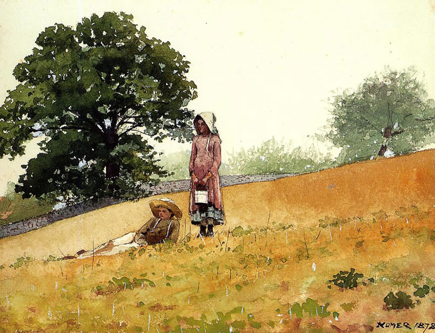 Boy and Girl on a Hillside (Мальчик и девочка на склоне холма), 1878 