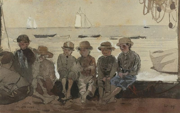 Boys on a Dock aka Boys Sitting on a Wharf (Мальчики в доке или, мальчики, сидящие на причале), 1880