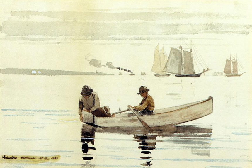 Boys Fishing Gloucester Harbor (Мальчики рыбачат в гавани Глостера), 1880