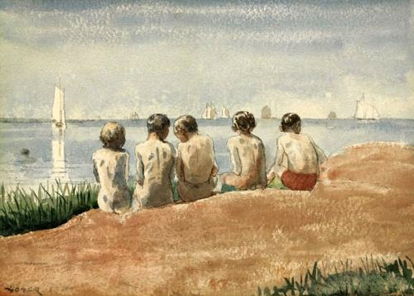 Five boys at the shore, Gloucester (Пять мальчиков на берегу. Глостер), 1880