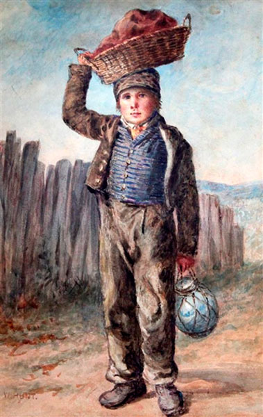 Boy carrying a basket (Мальчик, несущий корзину)