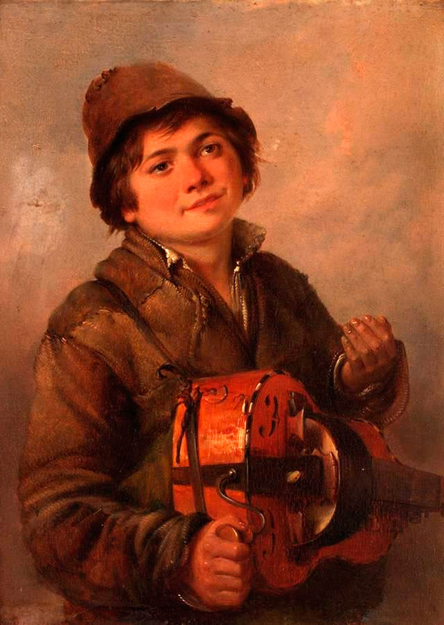 The young hurdy gurdy player (Юный шарманщик)