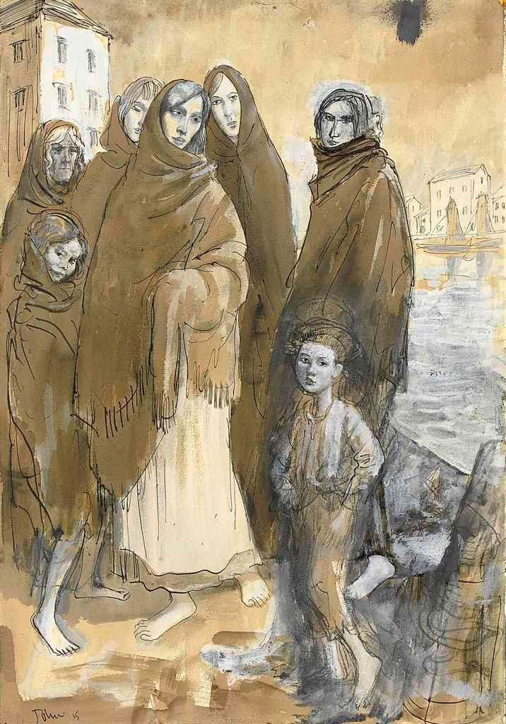 Shawled girls, Galway (Укутанные девушки, Голуэй), 1915