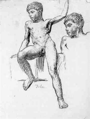 Study of a nude boy (Эскиз голого мальчика)