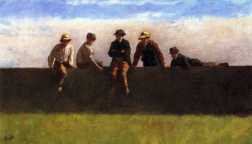 Five Boys on a Wall (Пять мальчиков на стене), c.1871