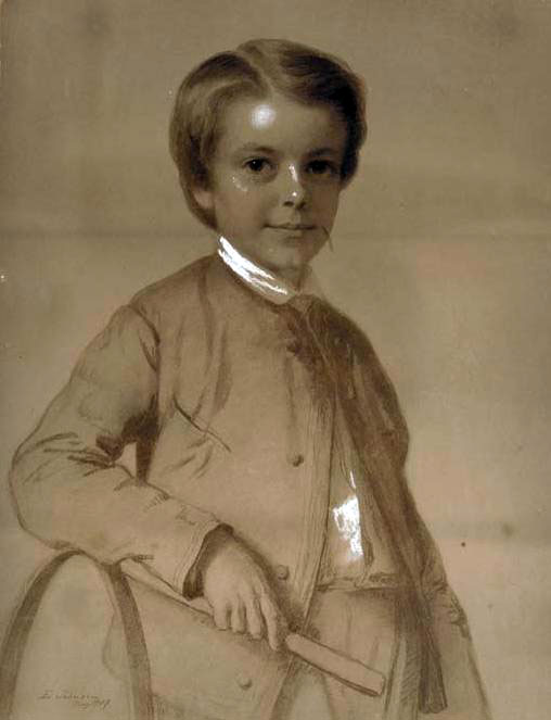 Portrait of a Young Boy with Hoop and Stick (Портрет мальчика с обручем и палкой), 1857