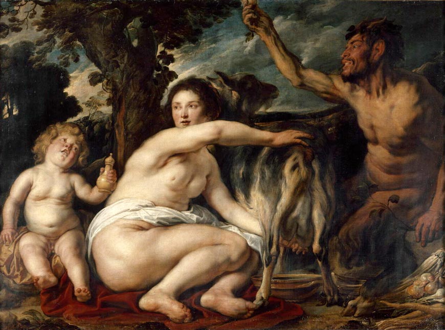 Die Ziege Amalthea ernährt Zeus (Коза Амальтея вскарливает Зевса), 1640s