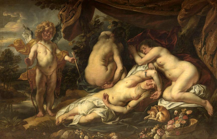 Cupido voor de slapende Psyche (Купидон подле спящей Психеи), 1643-1647