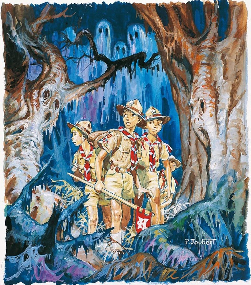 [Dans la nuit, le courage éclaire le chemin. L’esprit scout, entre mystère et aventure / Ночью смелость освещает путь. Дух скаута, балансирующий между тайной и приключением]