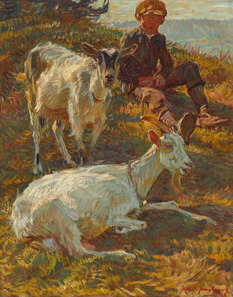 Hirtenjunge mit Ziegen (Подпасок с козами), 1928