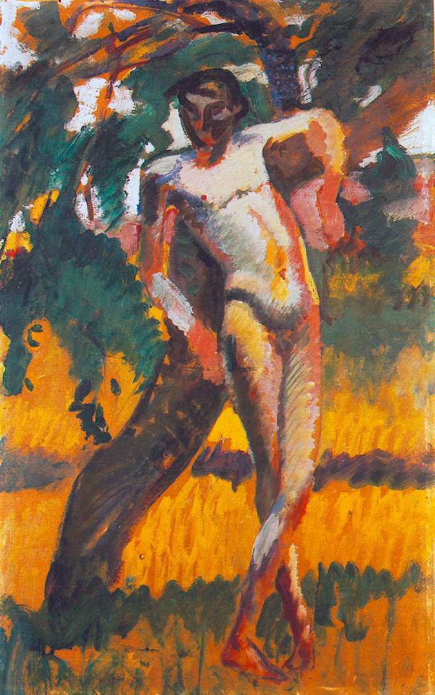 Nude Boy Leaning against a Tree (Нагой мальчик, прислонившийся к дереву), 1911