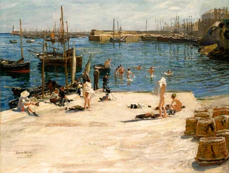 Boys Bathing, Newlyn Quay / In the Harbour (Купающиеся мальчишки, набережная Невлина / В гавани), c.1910