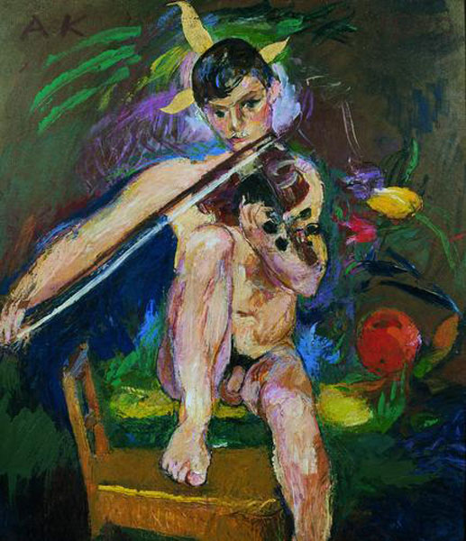 Sitzender Geigenspielender Knabe (Сидящий мальчик, играющий на скрипке), 1949