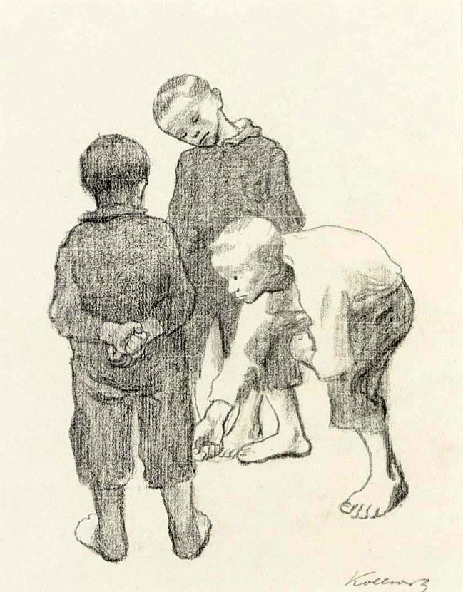 Drei Knaben beim Murmelspiel (Три мальчика, играющих в марбл), 1909