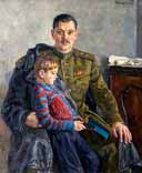 Portrait of Sergey Vladimirovich Mikhalkov with his son